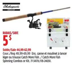 Canadian Tire Shakespeare Catch More Fish Spinning Combos or Kit offer