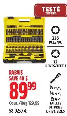 Canadian Tire Stanley Professional Grade Black Chrome Socket Set offer