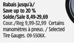 Canadian Tire Selected Tire Gauges offer