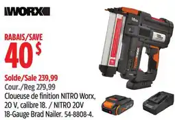 Canadian Tire WORX NITRO 20V 18-Gauge Brad Nailer offer