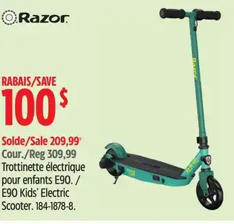 Canadian Tire Razor E90 Kids' Electric Scooter offer