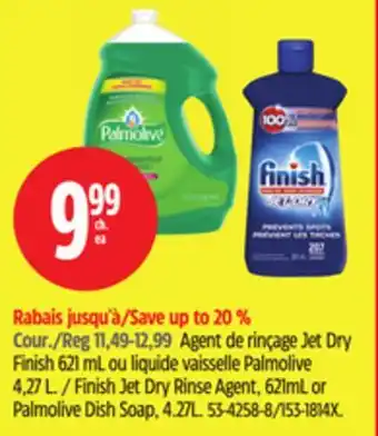 Canadian Tire Finish Jet Dry Rinse Agent 621mL or Palmolive Dish Soap, 4.27L offer