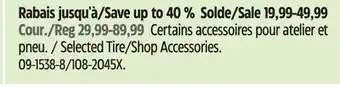 Canadian Tire Motomaster Selected Tire/Shop Accessories offer