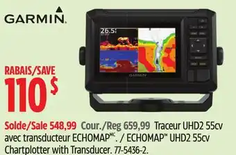 Canadian Tire ECHOMAP UHD2 55cv Chartplotter with Transducer offer