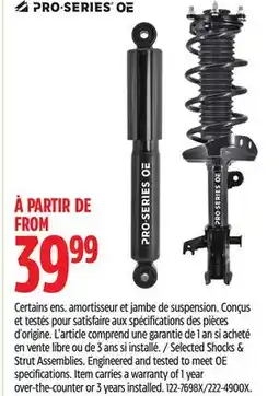 Canadian Tire Selected Shocks & Strut Assemblies. Engineered and tested to meet OE specifications offer
