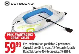 Canadian Tire Outbound 2-Person Inflatable Boat Set offer