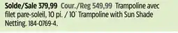 Canadian Tire Plum 10´ Trampoline with Sun Shade Netting offer