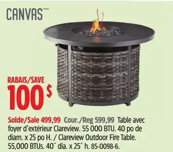 Canadian Tire Canvas Clareview Outdoor Fire Table offer