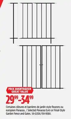 Canadian Tire Selected Panacea Euro or Finial-Style Garden Fence and Gates offer
