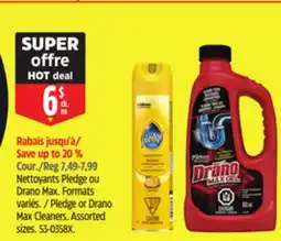 Canadian Tire Pledge or Drano Max Cleaners offer