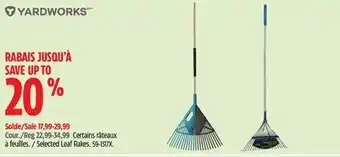 Canadian Tire Yardworks Selected Leaf Rakes offer