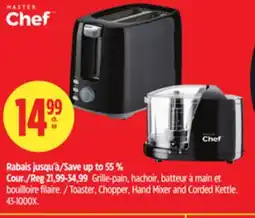 Canadian Tire Master-chef Toaster, Chopper, Hand Mixer and Corded Kettle offer