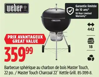 Canadian Tire Weber Master Touch Charcoal 22˝ Kettle Grill offer