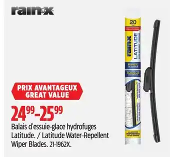 Canadian Tire Latitude Water-Repellent Wiper Blades offer