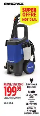 Canadian Tire Simoniz 1950-psi-1-8-gpm Wheeled Electric Pressure Washer offer