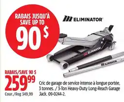Canadian Tire Eliminator 3-Ton Heavy-Duty Long-Reach Garage Jack offer