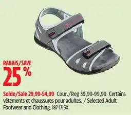 Canadian Tire Selected Adult Footwear and Clothing offer