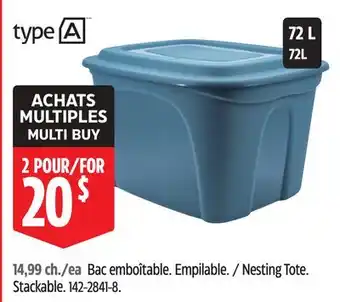 Canadian Tire Type-A- Nesting Tote offer