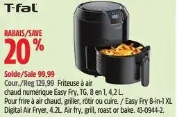 Canadian Tire T-fal Easy Fry 8-in-1 XL Digital Air Fryer, 4.2L Air fry, grill, roast or bake offer