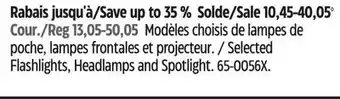 Canadian Tire Selected Flashlights, Headlamps and Spotlight offer