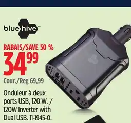 Canadian Tire Bluehive 120W Inverter with Dual USB offer