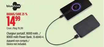 Canadian Tire BLUE HIVE 8000 mAh Power Bank offer