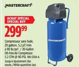 Canadian Tire Mastercraft 20-Gallon Oil-Free Air Compressor offer