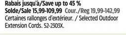 Canadian Tire Selected Outdoor Extension Cords offer