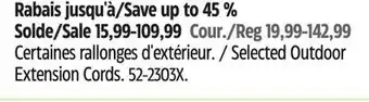 Canadian Tire Selected Outdoor Extension Cords offer