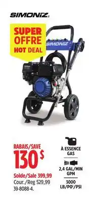 Canadian Tire Simoniz 3000 PSI Pressure Washer offer