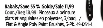 Canadian Tire Premier Flat & Angle Poly Paint Brushes, 3-Pk offer