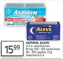 Brunet ASPIRIN, ALEVE A.A.S. sélectionnés offer
