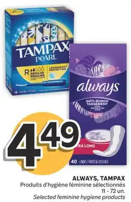 Brunet ALWAYS, TAMPAX Produits d'hygiène féminine sélectionnés offer