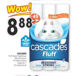 Familiprix CASCADES, Fluff, Bathroom tissue, 15 méga rouleaux mega rolls = 45 rouleaux/rolls offer