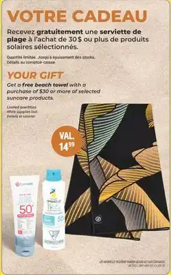 Familiprix selected suncare products offer