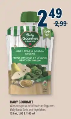 Familiprix Baby Gourmet juicy pear & garden greens purée 128ml offer