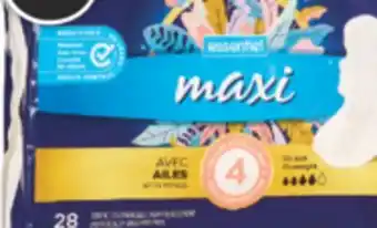 Familiprix Essentiel maxi overnight pads with wings 28un offer