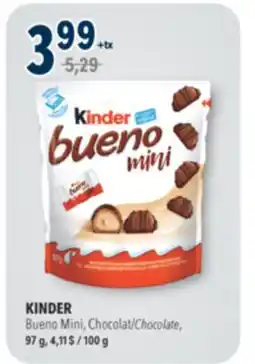 Familiprix Kinder Bueno Mini milk chocolate covered wafers with smooth milky hazelnut filling 97g offer