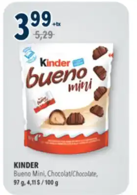 Familiprix Kinder Bueno Mini milk chocolate covered wafers with smooth milky hazelnut filling 97g offer