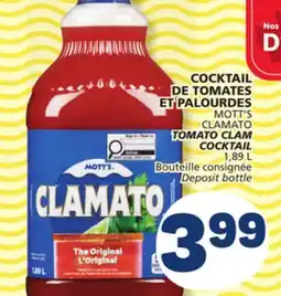 Marché Bonichoix MOTT'S CLAMATO CLAMATO TOMATO offer