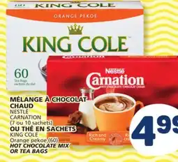 Marché Bonichoix NESTLÉ CARNATION (7 or 10 bags) KING COLE Orange pekoe (60) HOT CHOCOLATE MIX OR TEA BAGS offer
