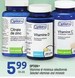 Uniprix OPTION+ Vitamines et minéraux sélectionnés/Selected vitamines and minerals offer