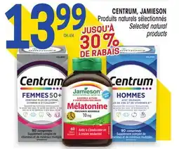 Uniprix CENTRUM, JAMIESON Produits naturels sélectionnés/Selected natural products offer
