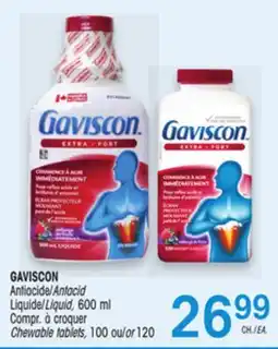Uniprix GAVISCON Antiacide/Antacid Liquide/Liquid, Compr. à croquer/Chewable tablets offer
