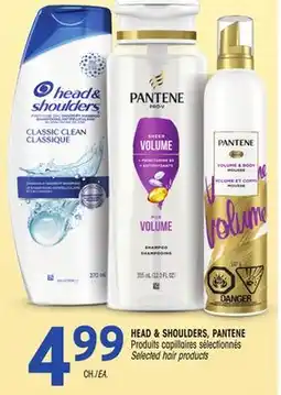 Uniprix HEAD & SHOULDERS, PANTENE Produits capillaires sélectionnés/Selected hair products offer