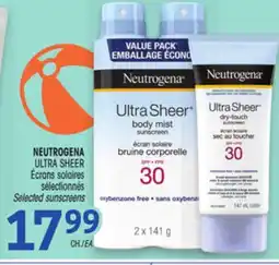 Uniprix NEUTROGENA ULTRA SHEER Écrans solaires sélectionnés/Selected sunscreens offer