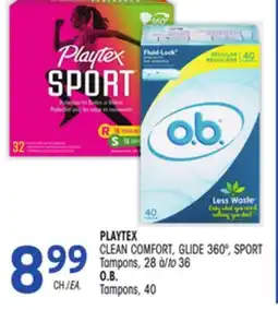 Uniprix PLAYTEX CLEAN COMFORT, GLIDE 360º, SPORT Tampons,O.B. Tampons offer