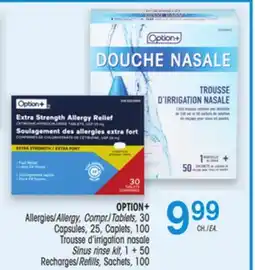 Uniprix OPTION+ Allergies/Allergy, Trousse d'irrigation nasale/Sinus rinse kit offer