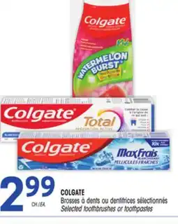Uniprix COLGATE Brosses à dents ou dentifrices sélectionnés/Selected toothbrushes or toothpastes offer