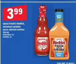 Maxi SAUCE FRANK'S REDHOT | SAUCE, 354 ml offer